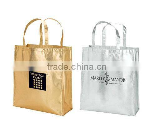 promtional stylish metallic non-woven shopping bags