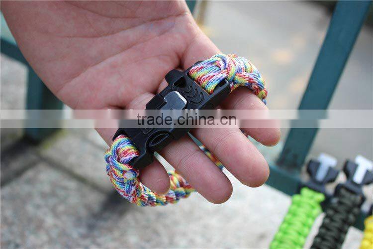 OEM Survival chain parachute cord Seven Core with whistle and fire starter UD06019