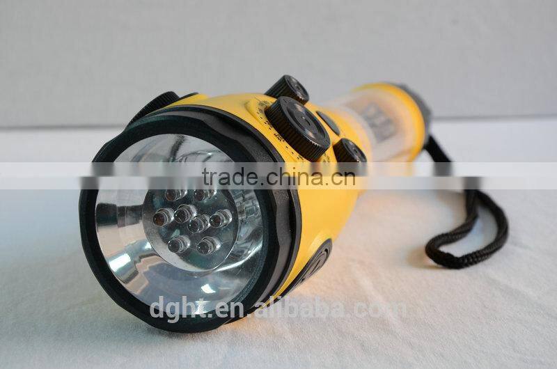 Made in China Portable NOAA plastic Energy dynamo radio led dynamo flashlight with radio