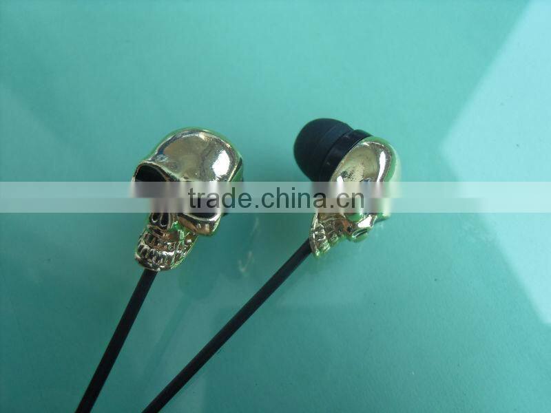 Scared metal skull mp3 mp4 earphone wholesale china in bulk