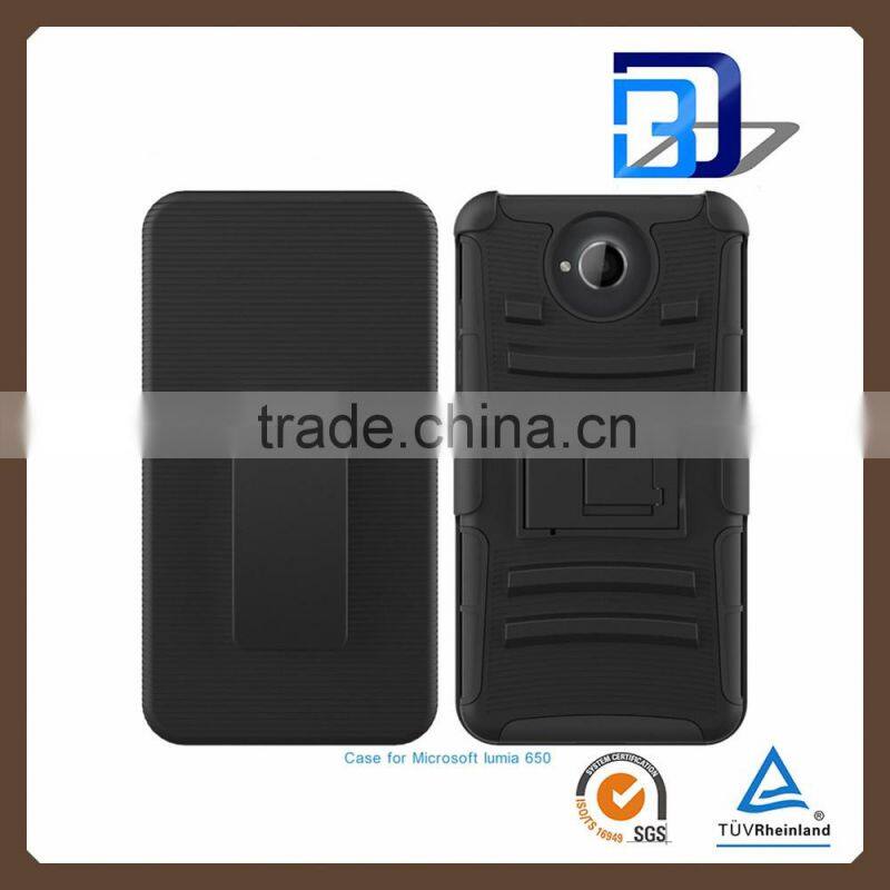 New products 3 in 1 Holster Silicone + PC Hybrid Kickstand handy Belt Clip Case for Microsoft Nokia Lumia 650 Cover accessory