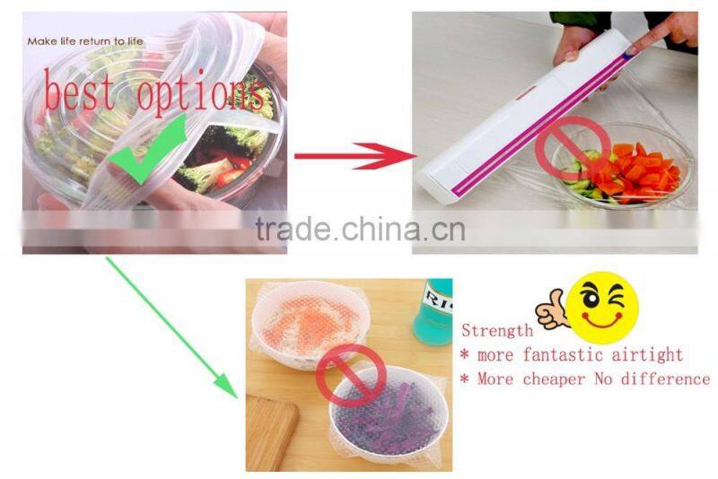 Lids set of 5 as seen on TV cups translucent closures silicone stretch Lid