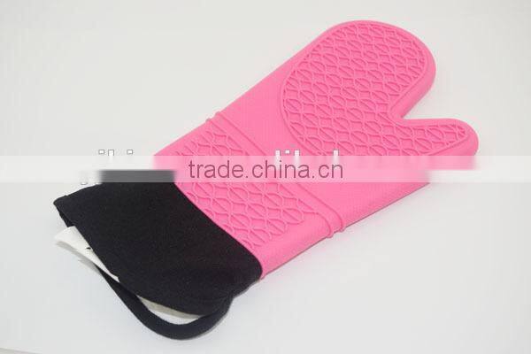 silicone lovely gloves honey peach color oven mitts with cotton inside
