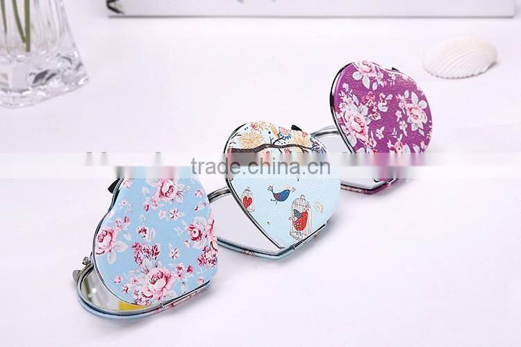 heart shape pocket mirror metal gift