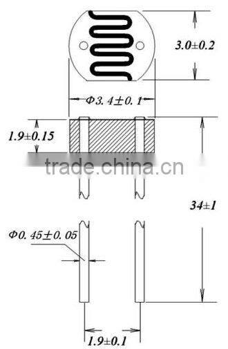 3mm DiameterHigh Senstivity Good Reliability and Spectral Characteristic CDS Photoresistor Quick Reaction SpeedCDS Photocell