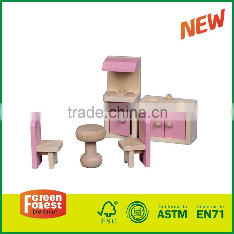 Mini Wooden Dollhouse Furniture Set, Kitchen dollhouse furniture 1:12