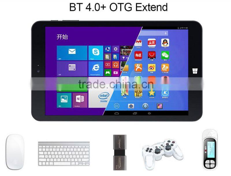 In Stock Original CHUWI VI8 WIN 8.1+Android 4.4 Dual OS 64bit Quad Core 1.8Ghz 2GB +32G 2.0MP 1280x800P Tablet PC