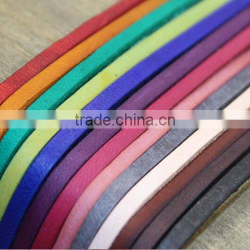 Best quality 10mm flat real leather cord for pet collar chain bracelet necklace flat leather string
