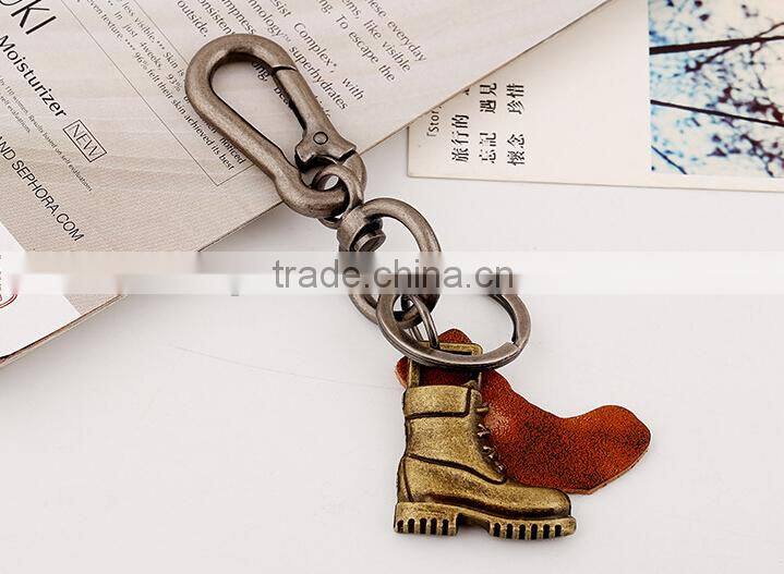 hot sale Vintage boot leather keychain
