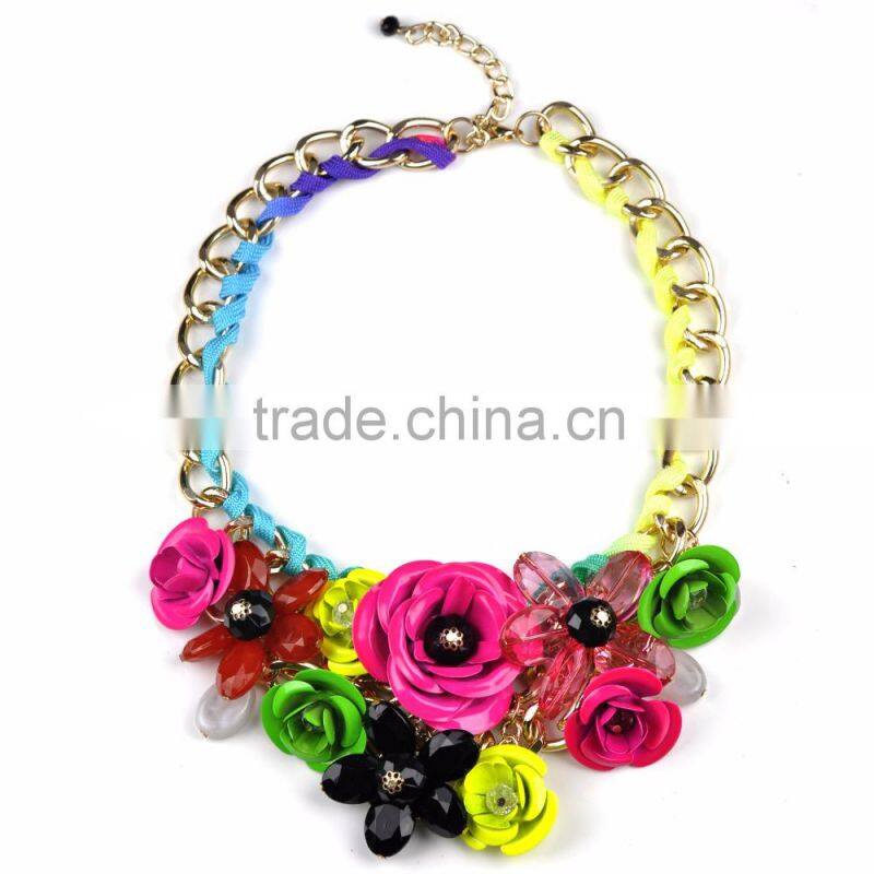Flower necklace love forever christmas jewelry colored rosary