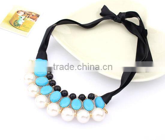 Fashion Big Pearl Choker Collar Vintage Pendant Statement Necklace Women Necklaces & Pendants Fashion Necklaces for Women 2014