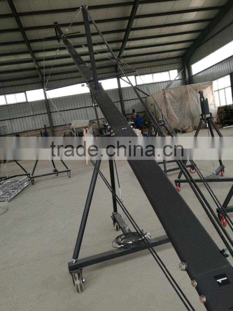 Professional 6m triangle and motorized head jimmy crane camera jib cranes for sale