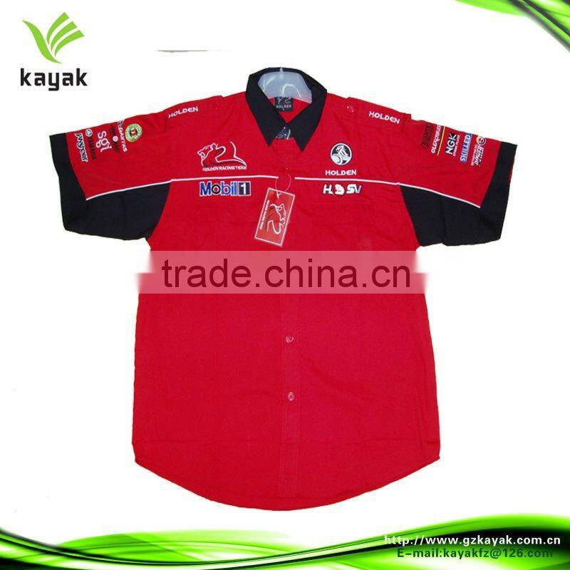 Red long sleeve motorbike racing suits/racing crew shirts
