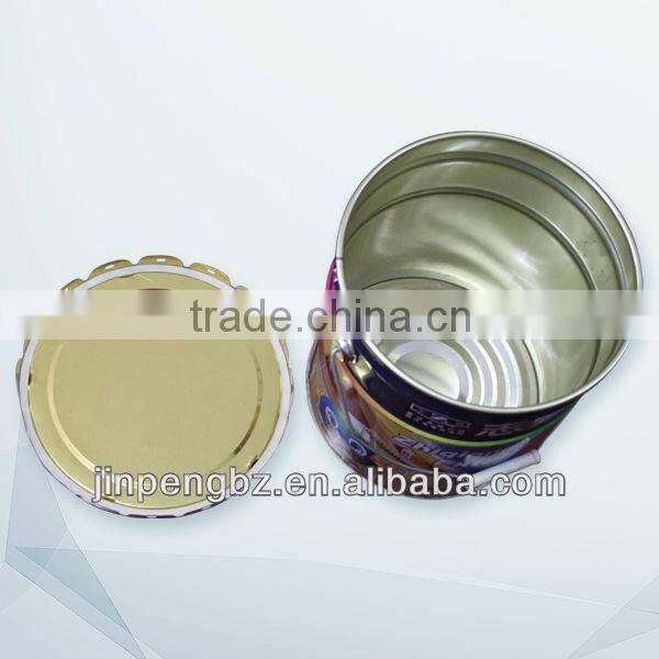 printed painting round metal can with lid
