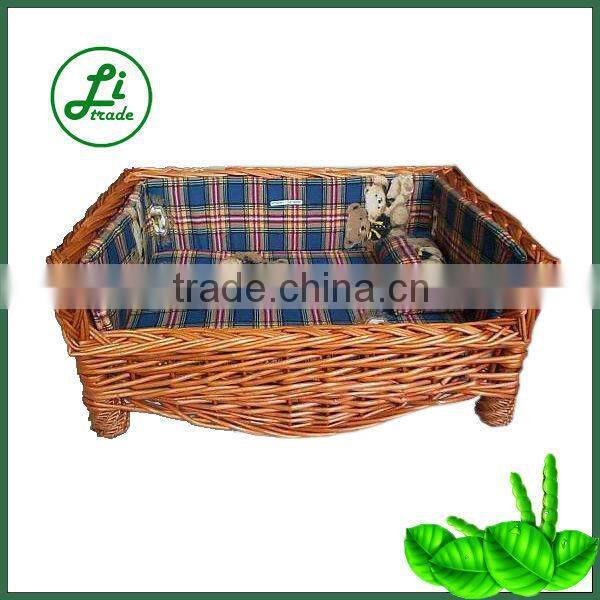 handcrafted wicker pet kennel