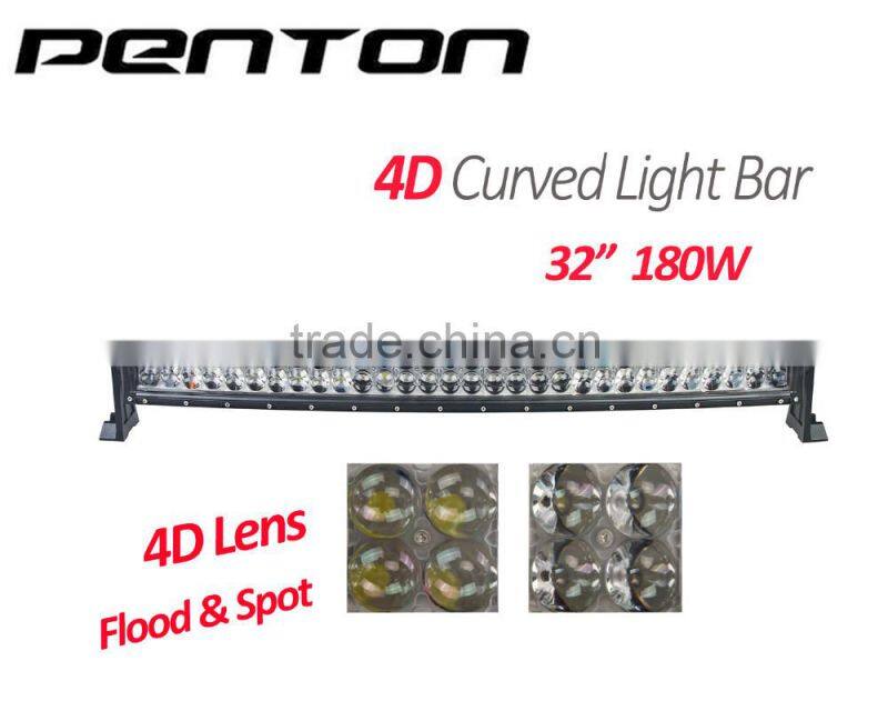 Penton 2016 Auto Driving Lighting 180W 4x4 4D Curved High Lumen Led Light Bar for Offroad