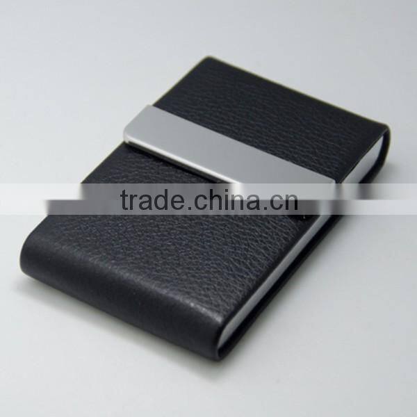 Vertical leather credit card case for business cards