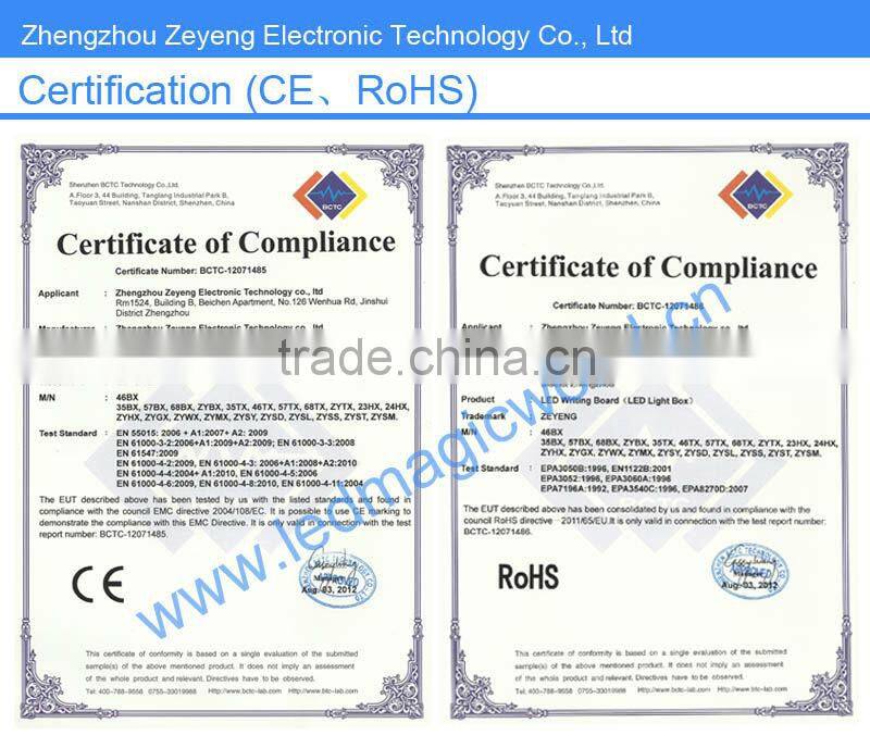 Fast Food Restaurant Wall Mount LED Backlit Aluminum Sign Board