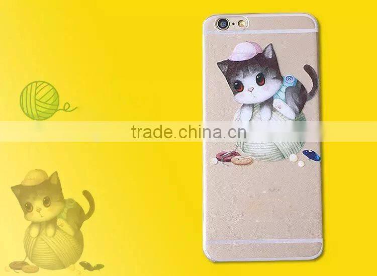 2016 best selling funky animal pattern cute cat painting mobile phone case for iphone