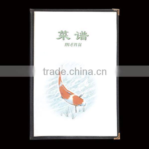 Leather custom fashion hotel menu cover for hotel using