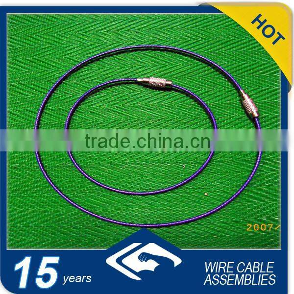 Stainless steel cable with Screw Lock cable tag