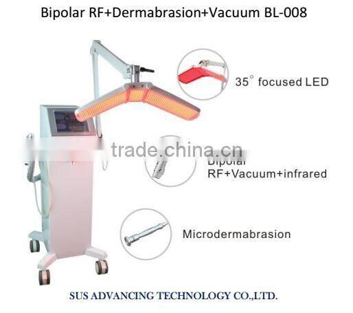 3 in 1 PDT LED focus light RF Vacuum infrared microdermabrasion skin rejuvenation equipment