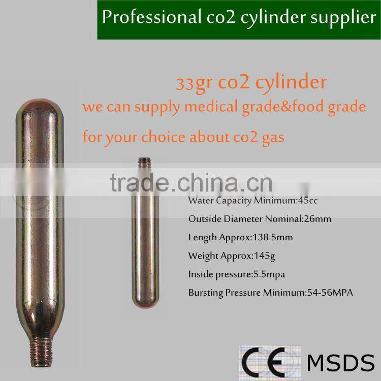 New product 2016 co2 cartridge release valve with low price 4g 6g 33g 12g 8g 16g 17gram co2 mini air gas cylinder cartridge