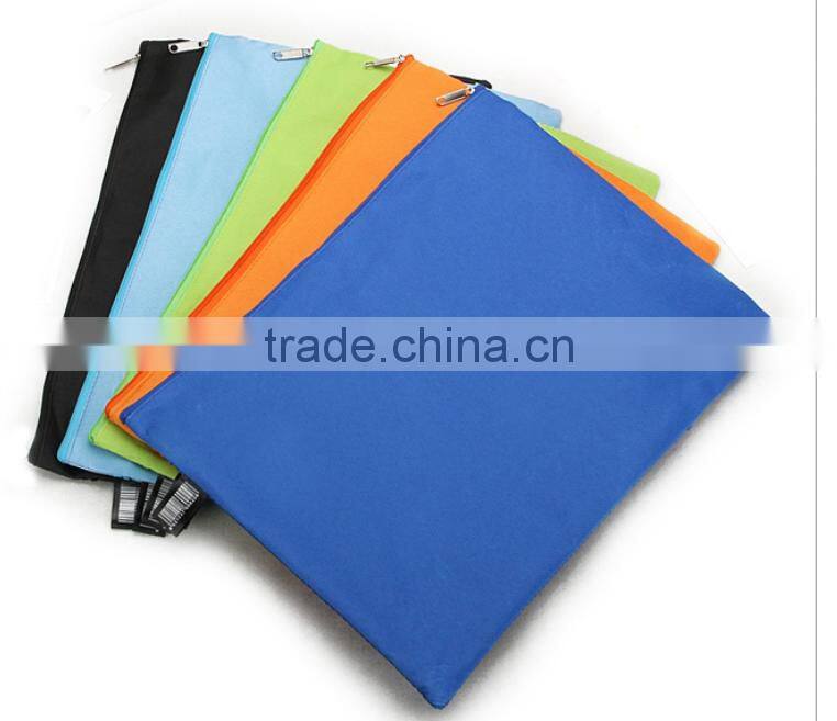 2015 new promotional 100% polyester zipper file packet