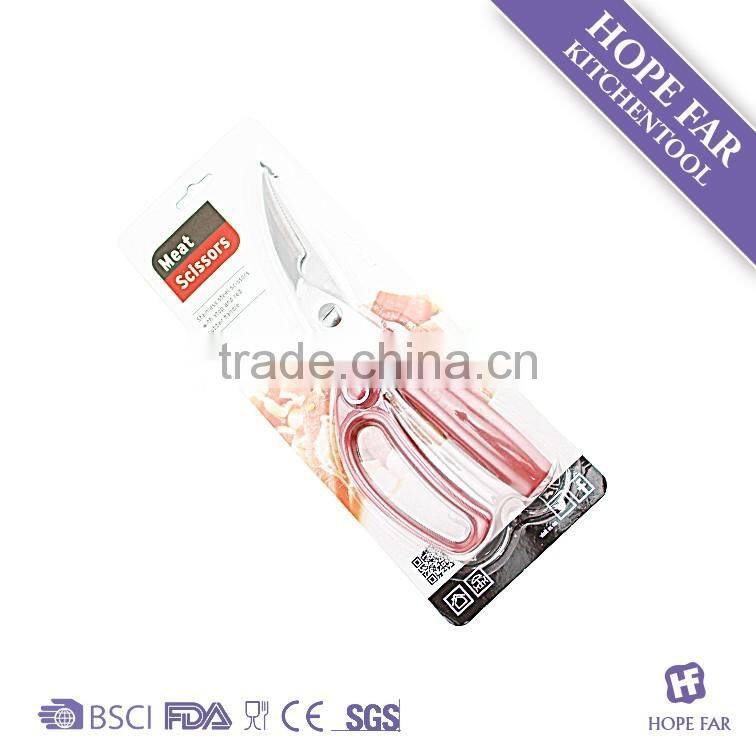 0200033 High quality rubber and plastic handle chicken bone cutting scissors