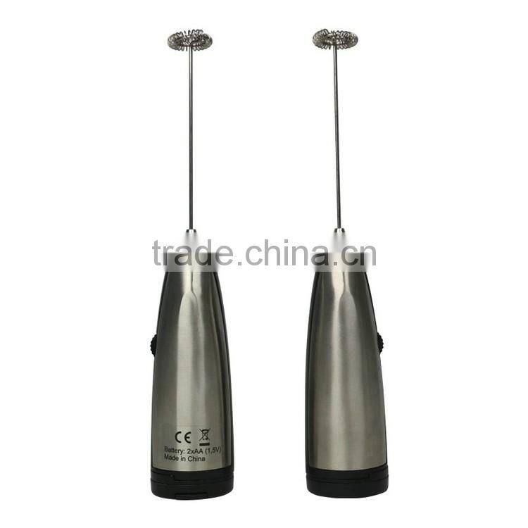 2016 hot promotional stepless speed handheld Stainless steel electric milk frother
