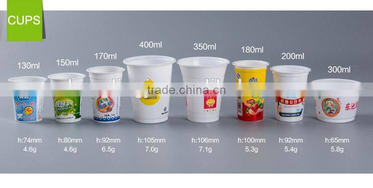 White Color 130ml Plastic Cups made of PP