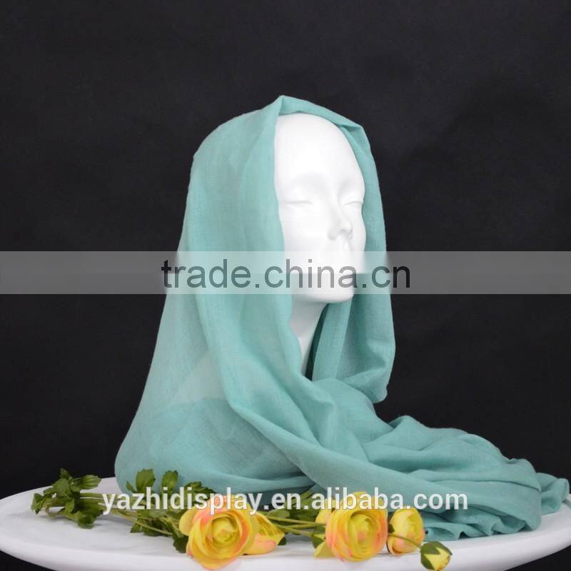 Fashion Fiberglass White Female Mannequin Head For Scarf Display