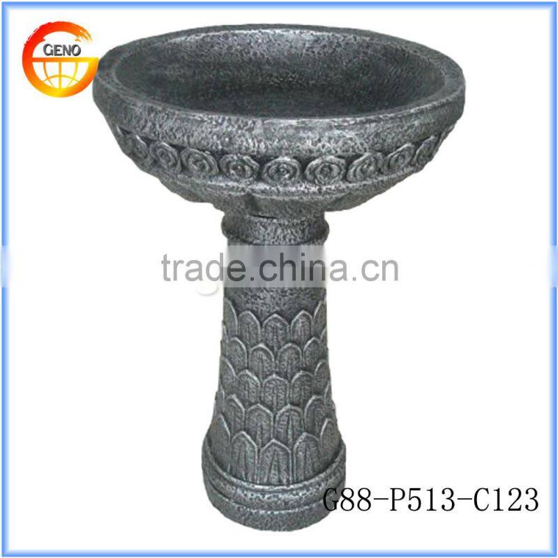 cheap outdoor fiberclay bird bath