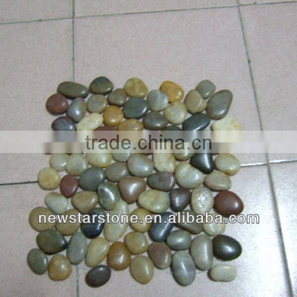 colorful mixed polished pebbles