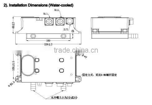 3.3 kw waterproof HF PFC battery charger with auxiliary output power