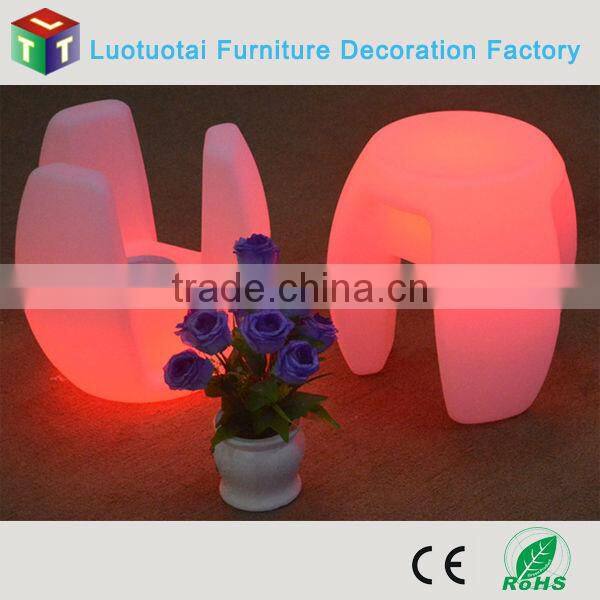 Manufacturer Die40*H40CM 3 legs PE bar chair with remote control 16 mix changeable colors