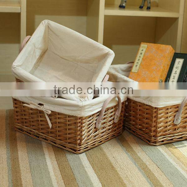 2014 new design natural wicker basket liners with handles