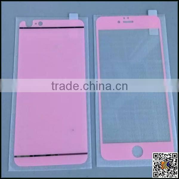 For iPhone 6/plus Coloured 3D Metal Full Screen Cover Tempered Glass Case Skin, glass protective film