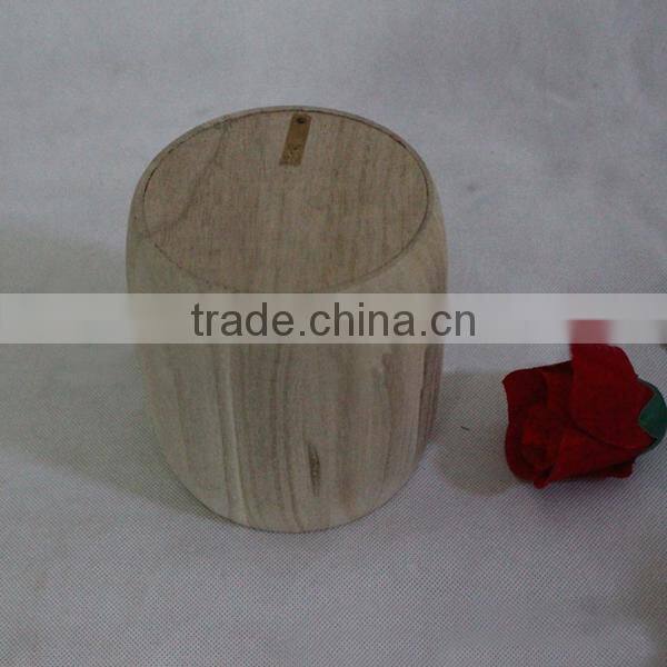 Customize round mouth wooden tea packing cans,coffee beans storage box