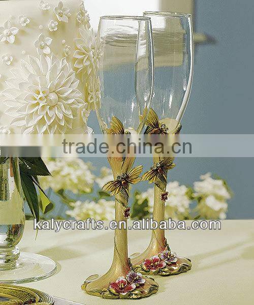 dragonfly decorative toasting flutes champagne glass wedding champagne flutes