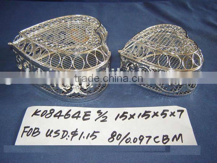Silver metal handmade gift jewelry box