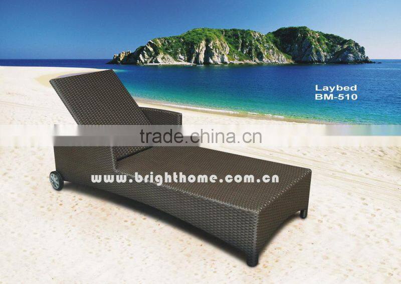 Wicker PE rattan handcraft BM-510 Beach Sunbed Outdoor