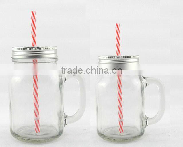glass mason jar mason mug with handle and silver lid