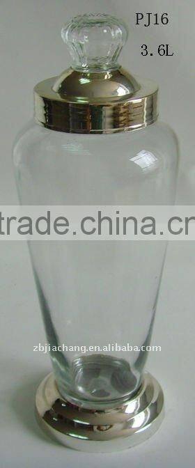 3.6L glass ginseng jar with metal rack PJ16