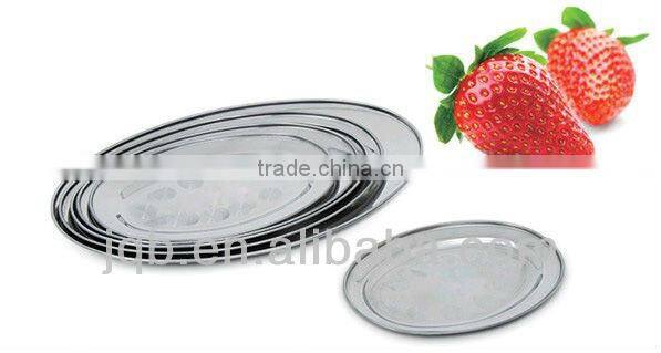 16 inch shallow stainless steel egg plate