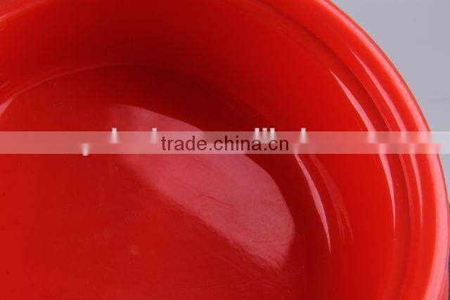 Plastic slip-resistant pet bowl with rubber bottom/ dog bowl