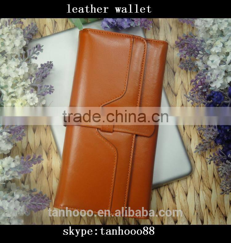 Emboss Logo Genuine Leather Ladies Wallets and Purses