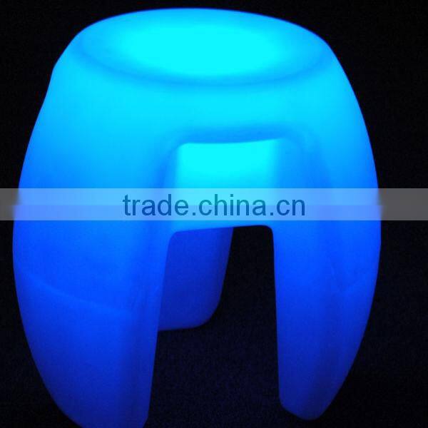 PE material led light up stool/ RGB full color changing led stand stool
