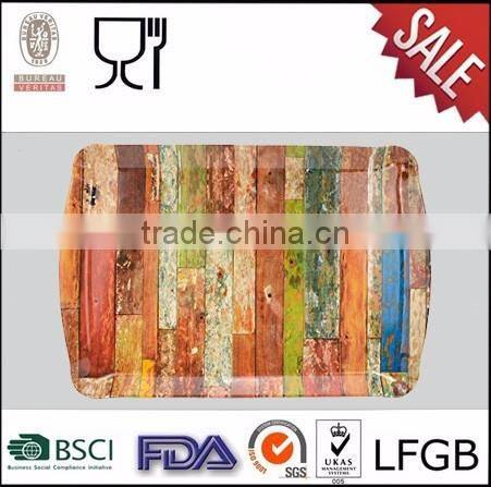 Classic yellow color melamine breakfast trays wholesale melamine trays