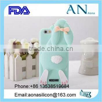 Dongguan factory rabbit shape silicone phone case for iphone6|6plus